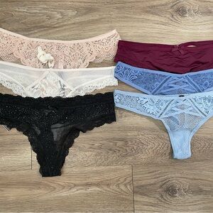 6 NWOT Victoria’s Secret Thong Panties